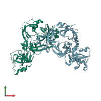 PDB entry 3cey coloured by chain, front view.