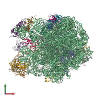 PDB entry 3cf5 coloured by chain, front view.