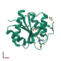 PDB entry 3cg4 coloured by chain, front view.