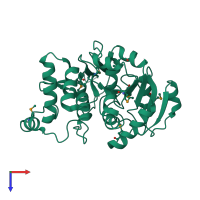 PDB entry 3cgw coloured by chain, top view.