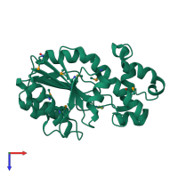 PDB entry 3cgx coloured by chain, top view.
