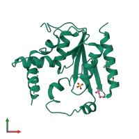 PDB entry 3ch4 coloured by chain, front view.