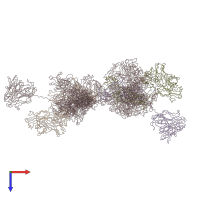 PDB entry 3chn coloured by chain, ensemble of 10 models, top view.