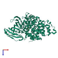 PDB entry 3chr coloured by chain, top view.