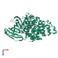 PDB entry 3chs coloured by chain, top view.
