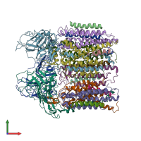 PDB entry 3chx coloured by chain, front view.