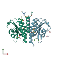 PDB entry 3ci6 coloured by chain, front view.