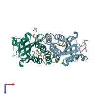 PDB entry 3ci6 coloured by chain, top view.