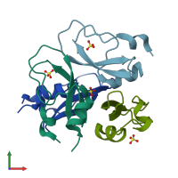 PDB entry 3ci7 coloured by chain, front view.