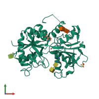 PDB entry 3ci8 coloured by chain, front view.