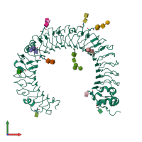 PDB entry 3cig coloured by chain, front view.