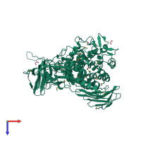 PDB entry 3cih coloured by chain, top view.