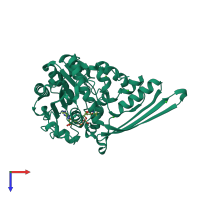 PDB entry 3cin coloured by chain, top view.