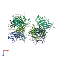 PDB entry 3ciq coloured by chain, top view.