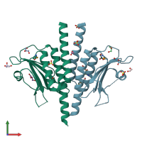 PDB entry 3cit coloured by chain, front view.