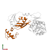 Large ribosomal subunit protein uL11 in PDB entry 3cjq, assembly 1, front view.