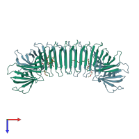 PDB entry 3cka coloured by chain, top view.