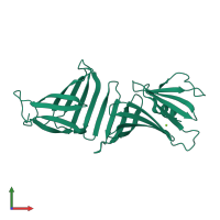 PDB entry 3ckg coloured by chain, front view.