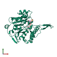 PDB entry 3ckq coloured by chain, front view.