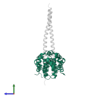 DED domain-containing protein in PDB entry 3cl3, assembly 1, side view.