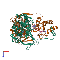 PDB entry 3cls coloured by chain, top view.