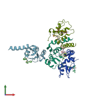 PDB entry 3cm7 coloured by chain, front view.