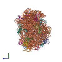 PDB entry 3cma coloured by chain, side view.