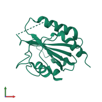 PDB entry 3cmi coloured by chain, front view.