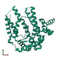 PDB entry 3cmn coloured by chain, front view.