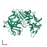 Monomeric assembly 1 of PDB entry 3cms coloured by chemically distinct molecules, front view.