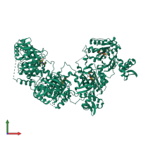 Monomeric assembly 3 of PDB entry 3cmv coloured by chemically distinct molecules, front view.