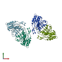 PDB entry 3cn7 coloured by chain, front view.