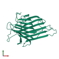 PDB entry 3cna coloured by chain, front view.
