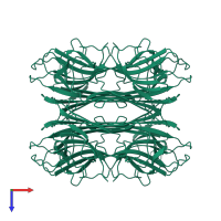 Concanavalin-A, 2nd part in PDB entry 3cna, assembly 1, top view.