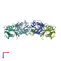 PDB entry 3cng coloured by chain, top view.