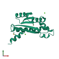 PDB entry 3cni coloured by chain, front view.