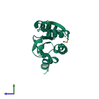 PDB entry 3cni coloured by chain, side view.