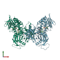 PDB entry 3cns coloured by chain, front view.