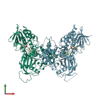 PDB entry 3cnt coloured by chain, front view.