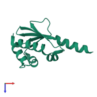 PDB entry 3cnu coloured by chain, top view.