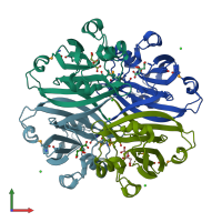 PDB entry 3cnv coloured by chain, front view.