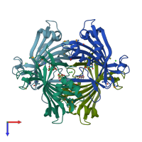 PDB entry 3cnv coloured by chain, top view.