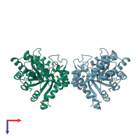 PDB entry 3cny coloured by chain, top view.