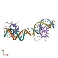 PDB entry 3co7 coloured by chain, front view.