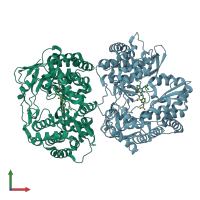 PDB entry 3co9 coloured by chain, front view.