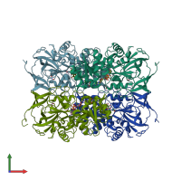 PDB entry 3cos coloured by chain, front view.