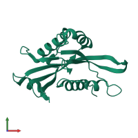 PDB entry 3cou coloured by chain, front view.