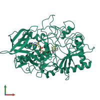 PDB entry 3cox coloured by chain, front view.
