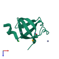 PDB entry 3cp0 coloured by chain, top view.