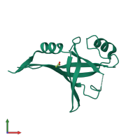 PDB entry 3cp3 coloured by chain, front view.
